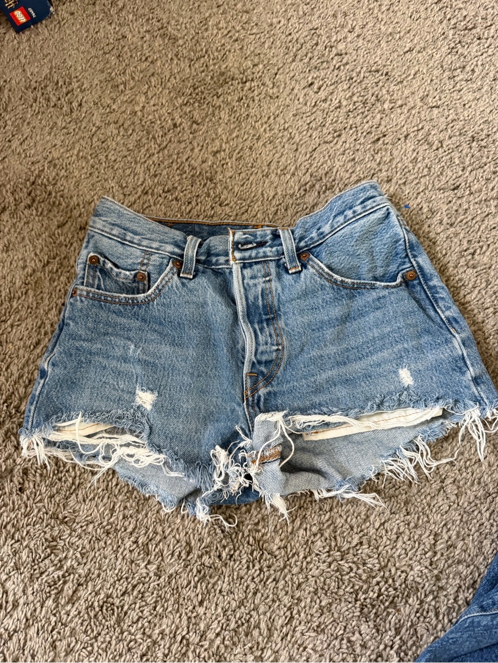 Levi's Light Blue Distressed Cutoff Denim Shorts
